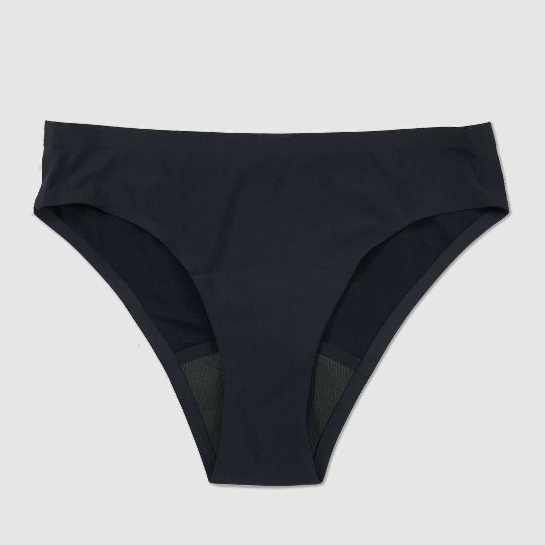 flat lay front view of period swim underwear