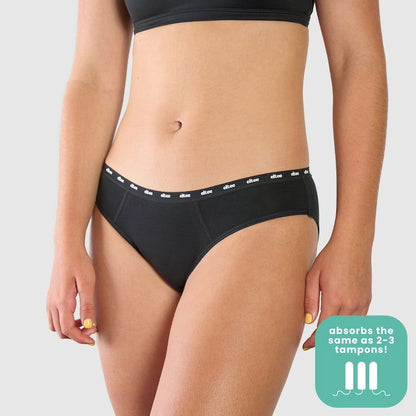 Period Underwear for Girls with Bumpers (Black) - Eltee Sydney - 