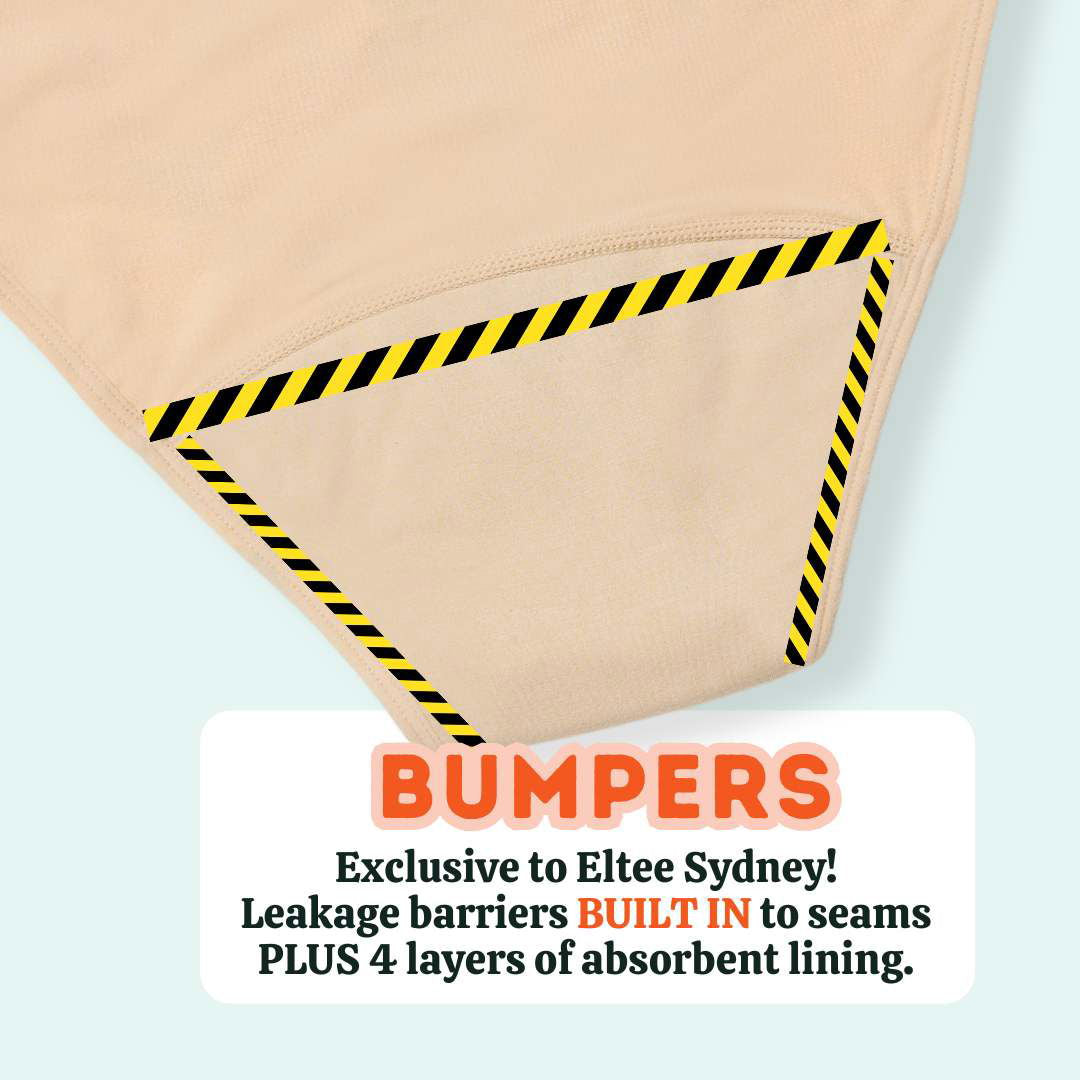 Period Underwear for Girls with Bumpers (Neutral) - Eltee Sydney - 