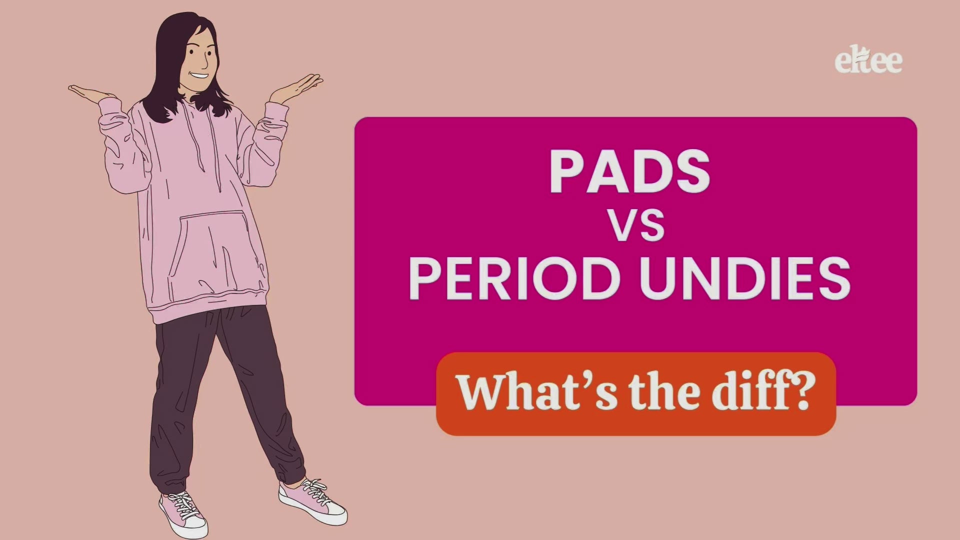 Load video: youtube video with Sarah from Eltee Aydney explaining the differences between wearing pads to manage period for tween  and teen girls as opposed to using period underwear.