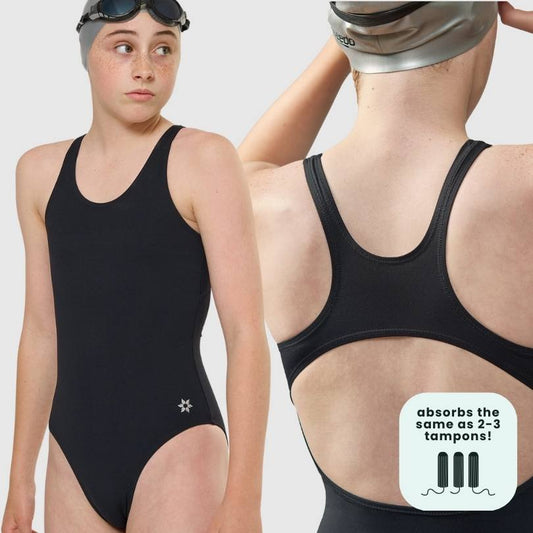 Period One-Piece Sport Swimsuit for Girls