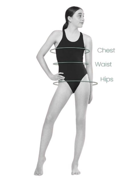 SwimSync Period One-Piece measurement illustration